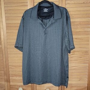 PGA TOUR Men’s XXL Performance Golf Polo Dark Gray Diamond Print Athletic Shirt